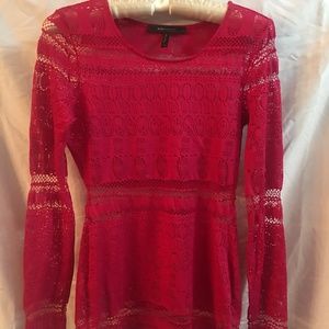 BCBG Maxazria Red Lace Tunic